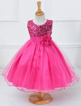 Load image into Gallery viewer, It's YiiYa Flower Girl Dress 2019 Flowers First Communion Dresses For Girls Elegant O-neck Sequined Christmas Ball Gowns L067