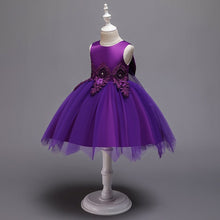 Load image into Gallery viewer, It's YiiYa Flower Girl Dress 2019 Flowers O-neck Christmas Ball Gowns Elegant Big Bow First Communion Dresses For Girls 183