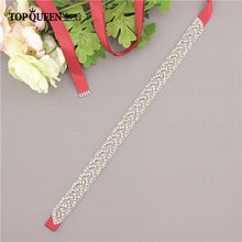Load image into Gallery viewer, TOPQUEEN S216 Women's Rhinestones Handmade Belt Wedding Dress Belt Accessories Marriage Bridal Sashes Can Customize Any Size