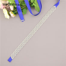 Load image into Gallery viewer, TOPQUEEN S216 Women's Rhinestones Handmade Belt Wedding Dress Belt Accessories Marriage Bridal Sashes Can Customize Any Size